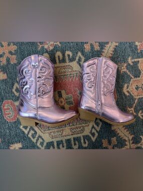 Tucker + Tate Metallic Purple Kids Western Cowboy Boots size 9T